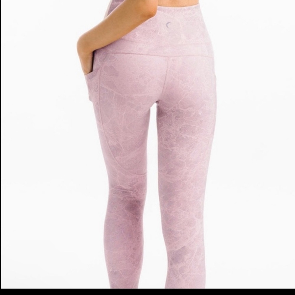 Zyia Pink Digital Granite Pocket Light N Tight Hi Rise Leggings 7/8 sz 6